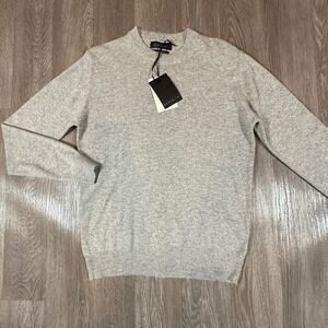 Maglificio Bartolini Mens Grey Cashmere Blend Crewneck Sweater M/M Made in Italy